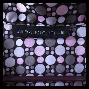 Sara Michelle Polka Dot Tie Back Blouse M